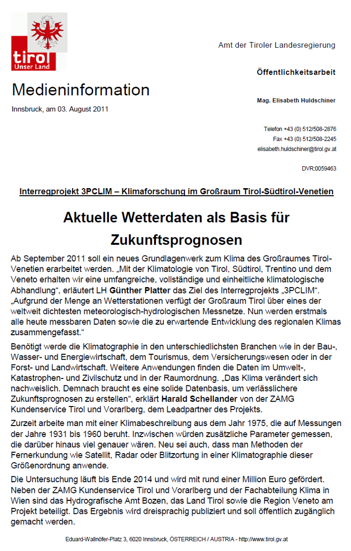 &quot;Aktuelle Wetterdaten als Basis für Zukunftsprognosen&quot;